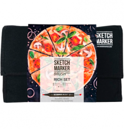 Набор 24 маркера Sketchmarker Brush Pro "Яркие цвета" в пенале