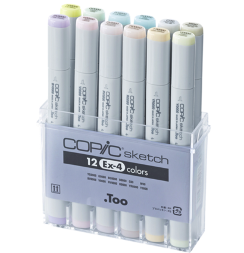 Набор маркеров COPIC SKETCH 12 EX-4 с кистью