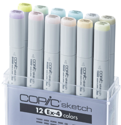 Набор маркеров COPIC SKETCH 12 EX-4 с кистью