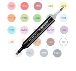 Набор маркеров Finecolour Brush JanelipArt "Десерты" 24 маркера для скетчинга от Жени Липатовой