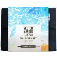 Набор 36 маркеров Sketchmarker Brush Pro "Мальдивы" в пенале