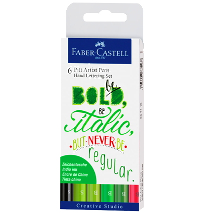 Набор линеров и брашпенов для леттеринга "Весна" Faber-Castell Pitt Artist Pen 6 цветов 