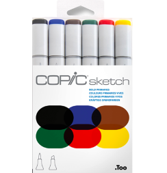 Набор маркеров COPIC SKETCH 6 Bold Primaries с кистью (основные)