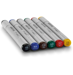 Набор маркеров COPIC SKETCH 6 Bold Primaries с кистью (основные)