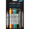 Copic Ciao Bright Colors 5+1 набор маркеров с кистью для рисования (яркие маркеры + линер) купить в магазине маркеров Скетчинг Про с доставкой по всему миру