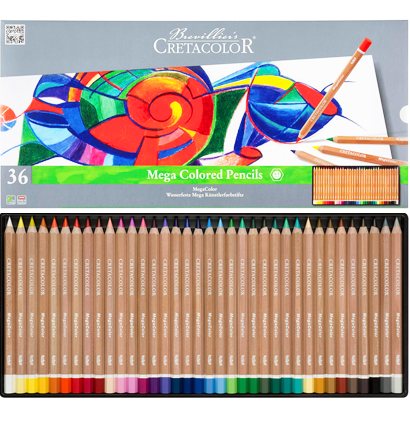 Цветные карандаши Cretacolor Megacolor 36 цветов набор в пенале