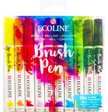 Акварельные маркеры Ecoline Brush Pen в наборе 10 цветов "Яркие"