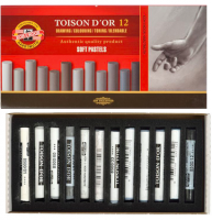 Пастель художественная сухая Toison D'or Soft 8592 Koh-I-Noor Grey Line 12 цветов