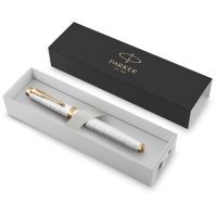 Ручка перьевая Parker IM Premium Pearl GT синяя 0,8 мм в подарочной упаковке