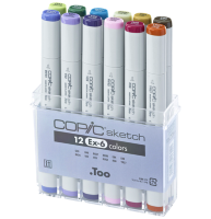 Набор маркеров COPIC SKETCH 12 EX-6 с кистью
