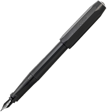 Перьевая ручка Kaweco Perkeo All Black в черном пластиковом корпусе с синим картриджем