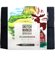 Набор 36 маркеров Sketchmarker Brush Pro "Скандинавия" в пенале