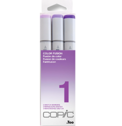Набор маркеров COPIC SKETCH 3 Fusion 1 с кистью (фиолетовые)