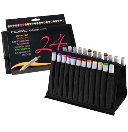 COPIC SKETCH 24 "Стартовый" набор маркеров для рисования с кистью в пенале