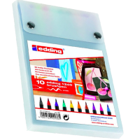 Набор маркеров для рисования Edding 1340 Brushpen 10 цветов с пером-кистью