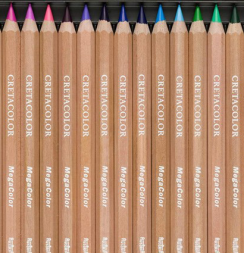 Цветные карандаши Cretacolor Megacolor 24 цвета набор в пенале