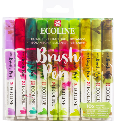 Акварельные маркеры Ecoline Brush Pen в наборе 10 цветов "Ботаника"