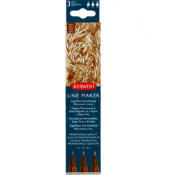 Набор коричневых линеров Derwent Line Maker 3 шт 0.1, 0.3, 0.5 мм сепия