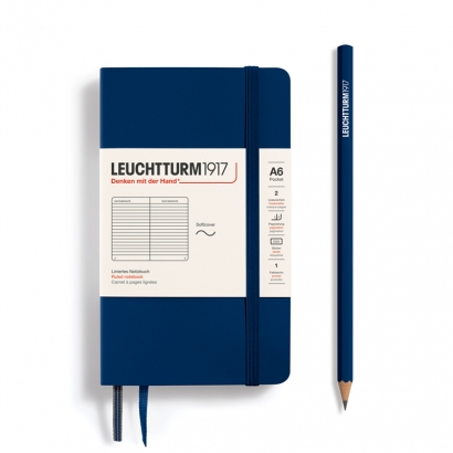 Записная книжка Leuchtturm «Pocket» A6 в линейку темно-синий 123 стр.