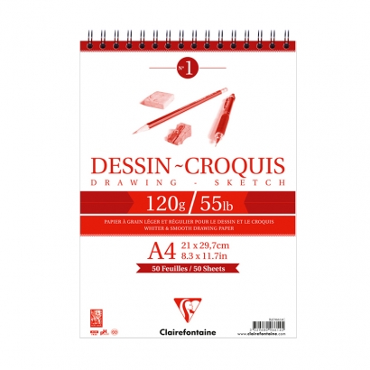 Скетчбук Clairefontaine "Dessin croquis" А4 / 50 листов / 120 гм
