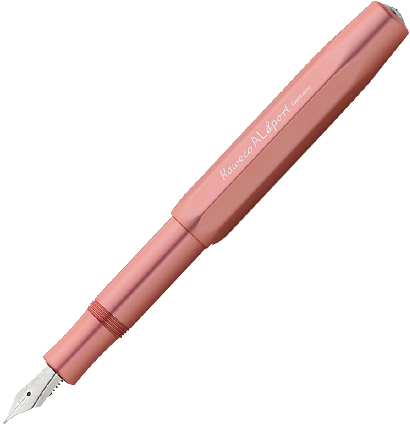 Перьевая ручка Kaweco Al Sport цвета розовое золото в алюминиевом корпусе с синим картриджем, подарочная упаковка