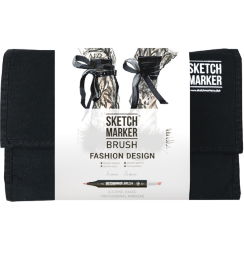 Набор 24 маркера Sketchmarker Brush Pro "Дизайн одежды" в пенале