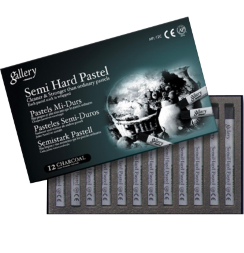 Пастель Mungyo Gallery Semi-Hard Pastel сухая полутвёрдая 12 цветов профессиональная (угольные)