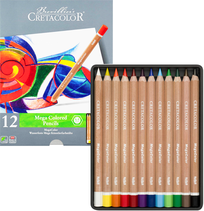 Цветные карандаши Cretacolor Megacolor 12 цветов набор в пенале