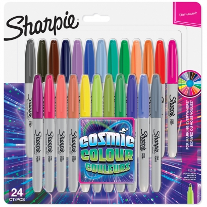 Набор перманентных маркеров Sharpie "Fine. Cosmic Color", 24цв., пулевидный, 1мм, блистер