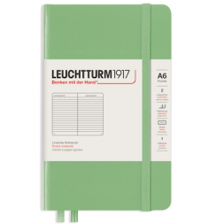 Записная книжка Leuchtturm «Pocket» A6 в линейку пастельный зеленый 187 стр.