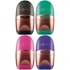 Ластик-точилка Milan Capsule Copper 1 отверстие ассорти