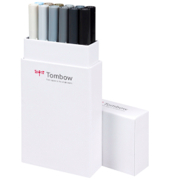 Набор брашпенов Tombow ABT Dual Brush Pen 12 Gray (серые)