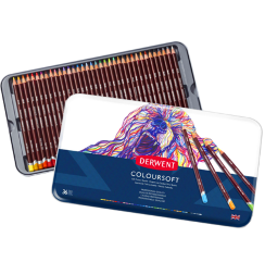 Цветные карандаши Coloursoft Derwent 36 цветов набор в фирменном пенале