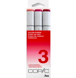 Набор маркеров COPIC SKETCH 3 Fusion 3 с кистью (красные)