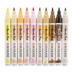 Акварельные маркеры Ecoline Brush Pen в наборе 10 цветов "Оттенки кожи"