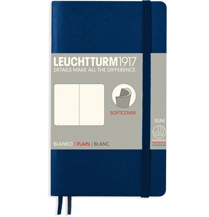 Записная книжка Leuchtturm «Pocket» A6 нелинованная темно-синий 123 стр.