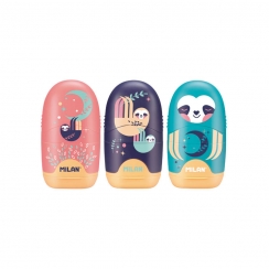 Ластик-точилка Milan Capsule Cuddles 1 отверстие ассорти