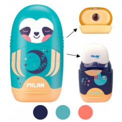 Ластик-точилка Milan Capsule Cuddles 1 отверстие ассорти