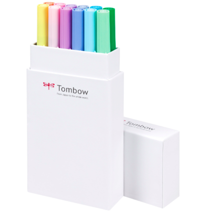 Набор брашпенов Tombow ABT Dual Brush Pen 12 Pastel (пастельные)