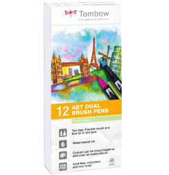 Набор брашпенов Tombow ABT Dual Brush Pen 12 Pastel (пастельные)
