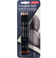 Набор чернографитных карандашей Derwent Graphic 4 Soft в блистере