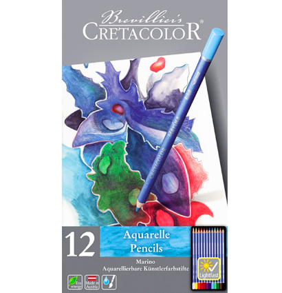 Cretacolor Marino набор профессиональных акварельных карандашей 12 цветов в кейсе