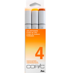 Набор маркеров COPIC SKETCH 3 Fusion 4 с кистью (оранжевые)