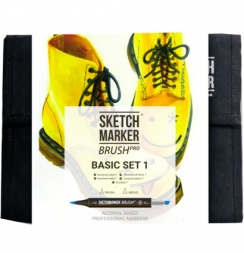 Набор 36 маркеров Sketchmarker Brush Pro "Базовый 1" в пенале