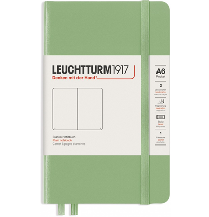Записная книжка Leuchtturm «Pocket» A6 в точку пастельный зеленый 187 стр.