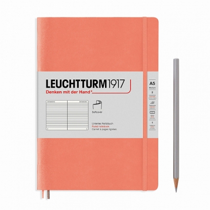 Записная книжка Leuchtturm «Medium» A5 в линейку персиковая 123 стр.